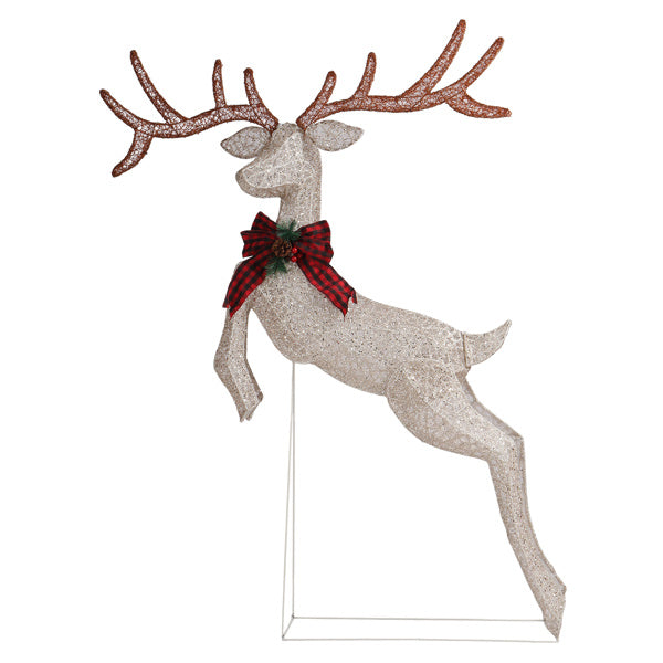 5FT Lighted Jumping Reindeer Christmas Decorations, Pre-lit Holiday Decor With Warm White LED Lights For Xmas Outdoor Indoor Decor Lighted Holiday Displays