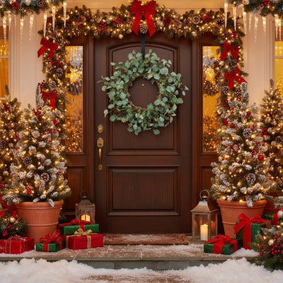 Christmas Eucalyptus Wreath Green Door Wreath Fake Leaf Garland Wedding Home Frontdoor Decor FBA Shipment