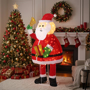 6FT Lighted Santa Claus Holding Bell Christmas Yard Decorations, Pre-lit Pull Up Santa With 200 Warm White LEDs, For Xmas Outdoor Holiday Indoor Decor Lighted Holiday Displays