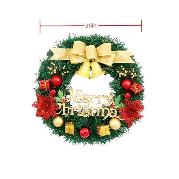 20" Bell-Style Christmas Wreath with Lights