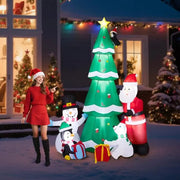 7.5FT Lighted Christmas Inflatable Decoration, Inflatable Christmas Tree With Santa And Snowman, Funny Blow Up Yard Decorations With Built-in LED Lights For Holiday Party Front Yard Lawn Garden Decor