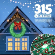 48in Pre-Lit Outdoor Christmas Wreath Decoration