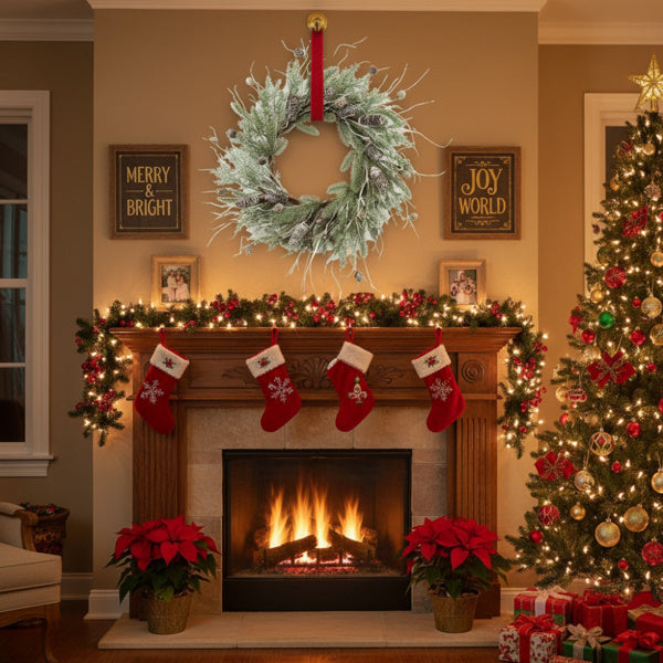 Christmas Pine Wreath Pinecone & Greenery Holiday Door Decoration Pre-Lit Or Natural Style For Festive Home Decor FBA Shipment