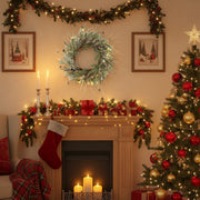 Christmas Pine Wreath Pinecone & Greenery Holiday Door Decoration Pre-Lit Or Natural Style For Festive Home Decor FBA Shipment