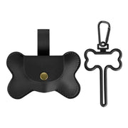 DONGKER Dog Poop Bag HolderWaterproof Leather Canine Poop Bag Pouch with Hook Clip for Walking Outdoor Travelling(Not include Poop Garbage Bags)