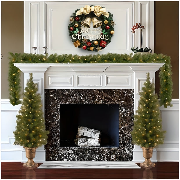 20" Bell-Style Christmas Wreath with Lights
