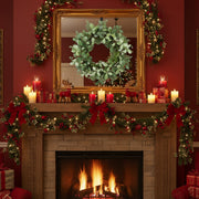 Christmas Cedar Wreath Full Luxe Greenery Holiday Door Festive Pinecone & Berry Accent FBA Shipment