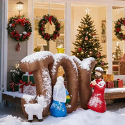 7.5FT Lighted Christmas Inflatable Decoration, Inflatable Nativity Scene With JOY Sign, Funny Blow Up Yard Decorations With Built-in LED Lights For Holiday Party Front Yard Lawn Garden Decor