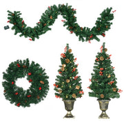 HOMCOM 4-Piece Prelit Christmas Set