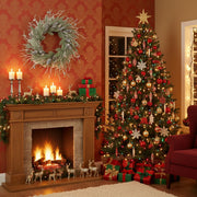 Christmas Pine Wreath Pinecone & Greenery Holiday Door Decoration Pre-Lit Or Natural Style For Festive Home Decor FBA Shipment