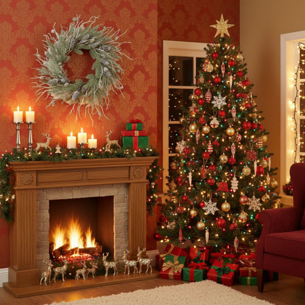 Christmas Pine Wreath Pinecone & Greenery Holiday Door Decoration Pre-Lit Or Natural Style For Festive Home Decor FBA Shipment