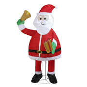 6FT Lighted Santa Claus Holding Bell Christmas Yard Decorations, Pre-lit Pull Up Santa With 200 Warm White LEDs, For Xmas Outdoor Holiday Indoor Decor Lighted Holiday Displays
