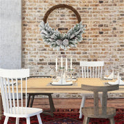 Snow Flocked Artificial Christmas Wreath With 35 LED Lights