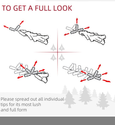 HOMCOM 4-Piece Prelit Christmas Set