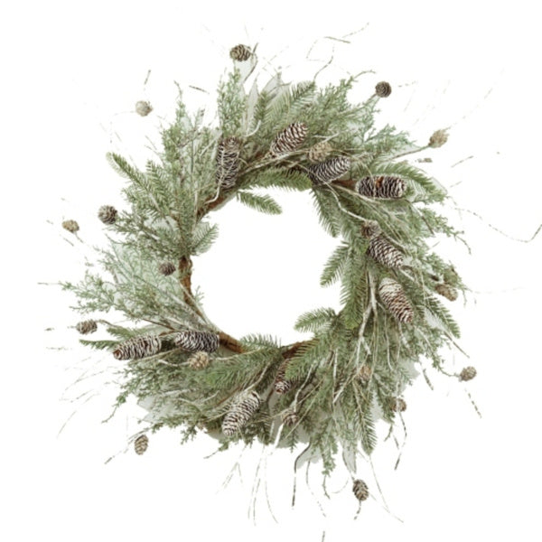 Christmas Pine Wreath Pinecone & Greenery Holiday Door Decoration Pre-Lit Or Natural Style For Festive Home Decor FBA Shipment
