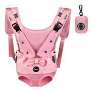 Petmolico Dog Carrier Backpack Adjustbale Dog Front Backpack Legs Out Puppy Backpack for Small Medium Dogs Travelling Hiking Shopping Pink Medium